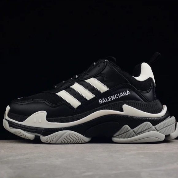 Balenciaga x Adidas Triple S Sneakers Size 45 EU Black white
